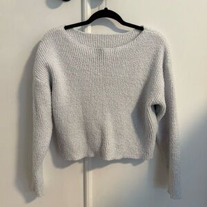Fluffy and soft white sweater crop